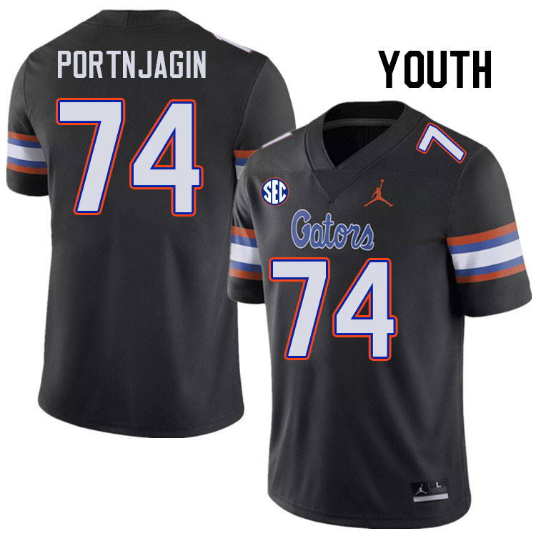 Youth #74 Noel Portnjagin Florida Gators College Football Jerseys Stitched-Black